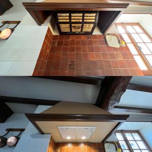 remplacement d'une hotte casquette par un groupe filtrant avec ajout d'une plaque de finition. chalon autun